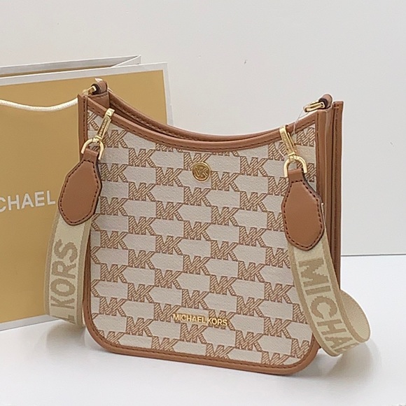 Michael Kors Handbags - MICHAEL KORS Briley Small Logo Messenger Xbody Bag LUGGAGE MULTI COLOR